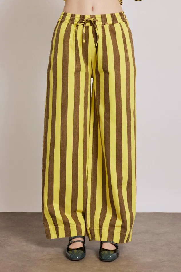 Women Damson Madder Denim Rafe Pants 8211 Yellow Choc Stripe