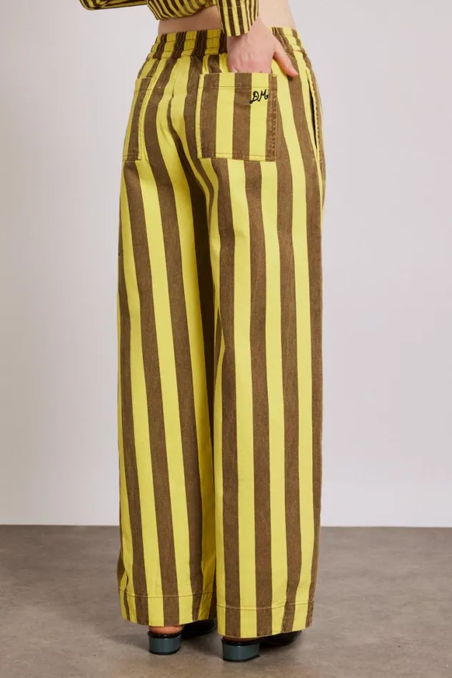 Women Damson Madder Denim Rafe Pants 8211 Yellow Choc Stripe