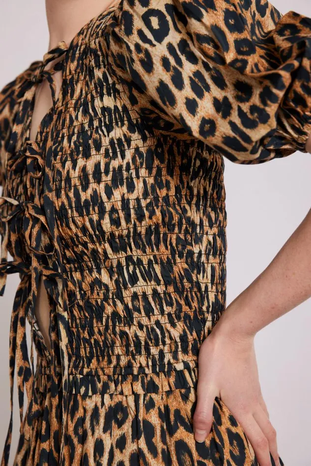 Women Damson Madder Dresses Bluebelle Shirred Mini Dress 8211 Leopard