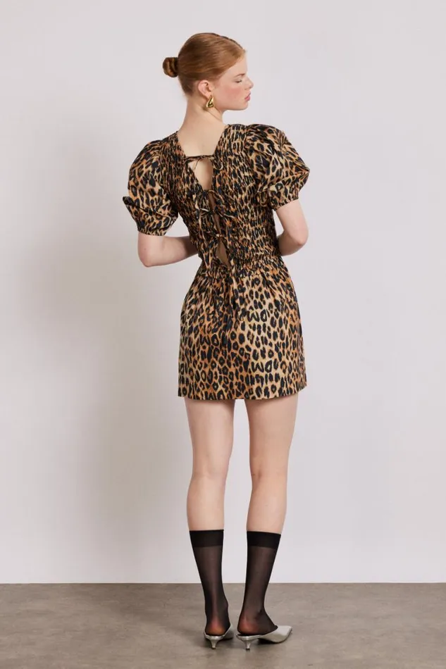Women Damson Madder Dresses Bluebelle Shirred Mini Dress 8211 Leopard
