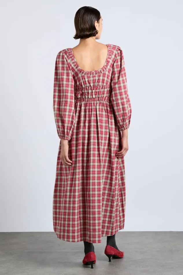 Women Damson Madder Dresses Dakota Bow Midi Dress 8211 Tartan