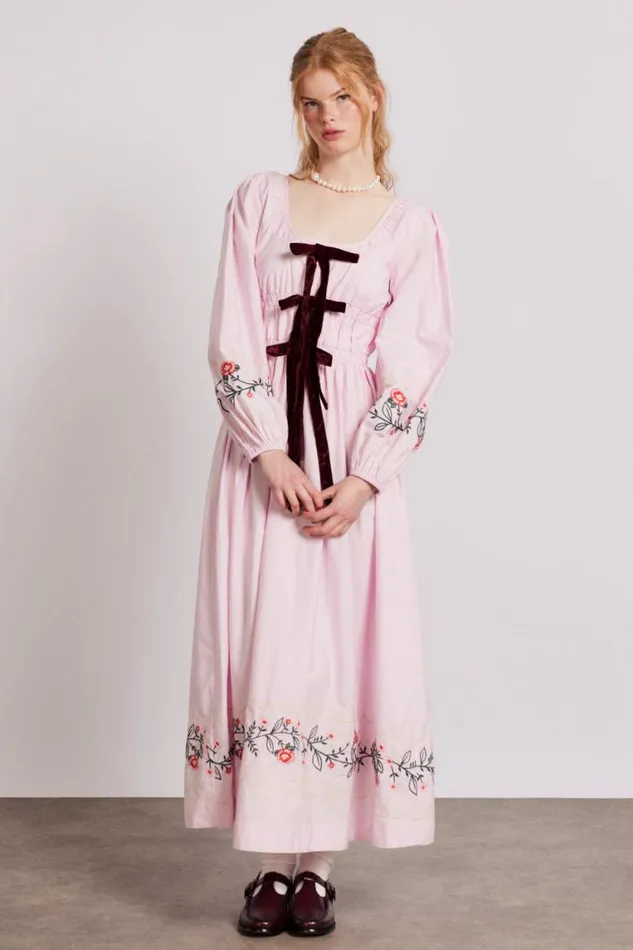 Women Damson Madder Dresses Dakota Dress 8211 Pink Embroidery