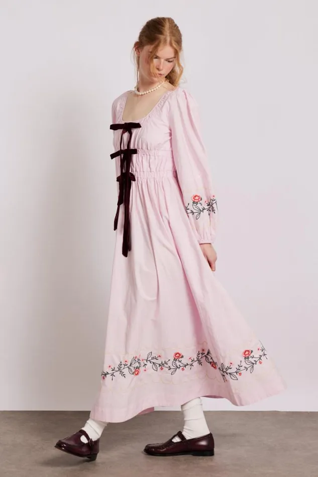 Women Damson Madder Dresses Dakota Dress 8211 Pink Embroidery