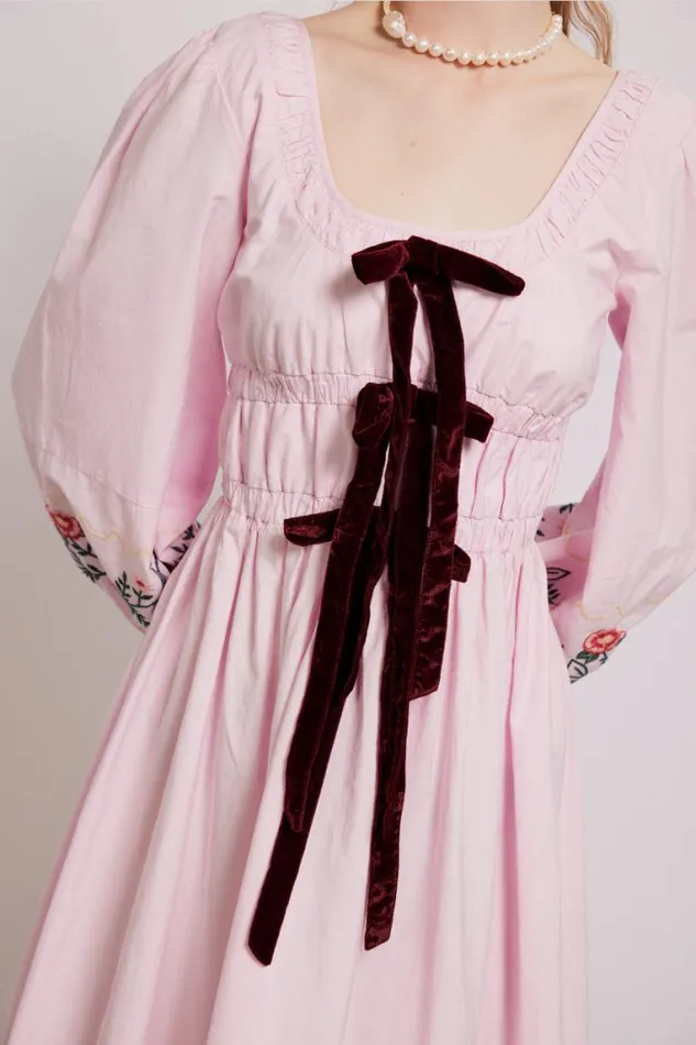 Women Damson Madder Dresses Dakota Dress 8211 Pink Embroidery