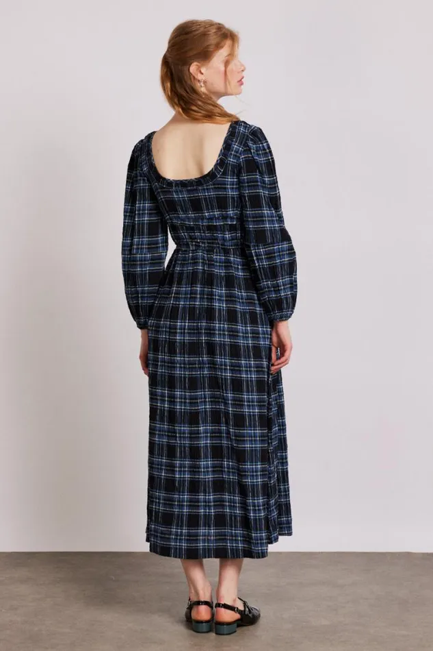 Women Damson Madder Dresses Dakota Midi Dress 8211 Blue Check