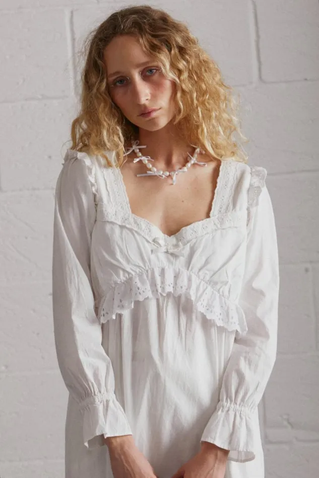 Women Damson Madder Dresses Edith Vintage Midi 8211 White
