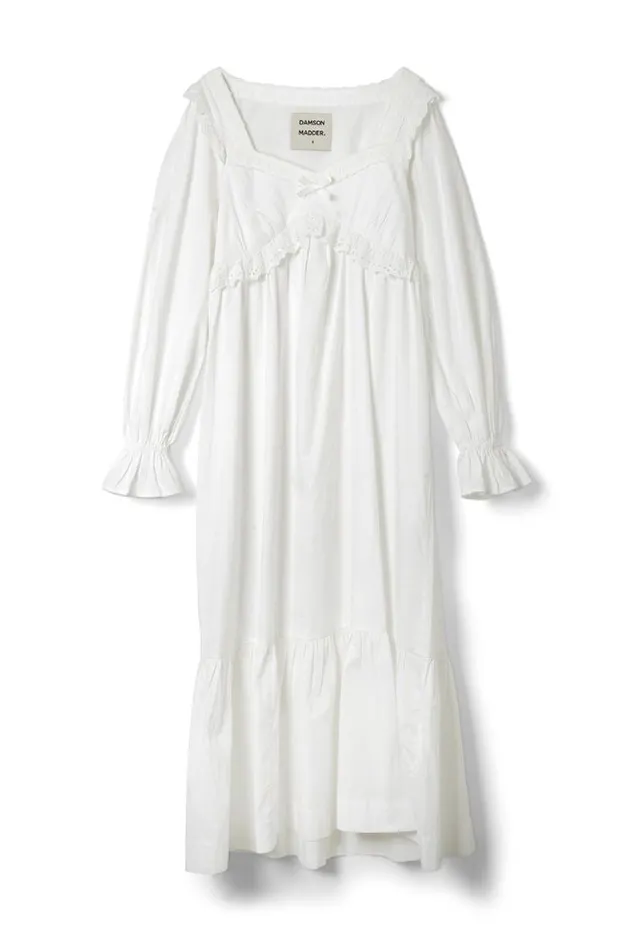 Women Damson Madder Dresses Edith Vintage Midi 8211 White