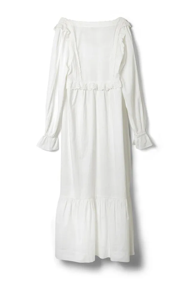 Women Damson Madder Dresses Edith Vintage Midi 8211 White