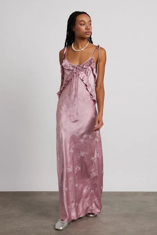 Women Damson Madder Dresses Kiki Embroidered Dress 8211 Pink Bow