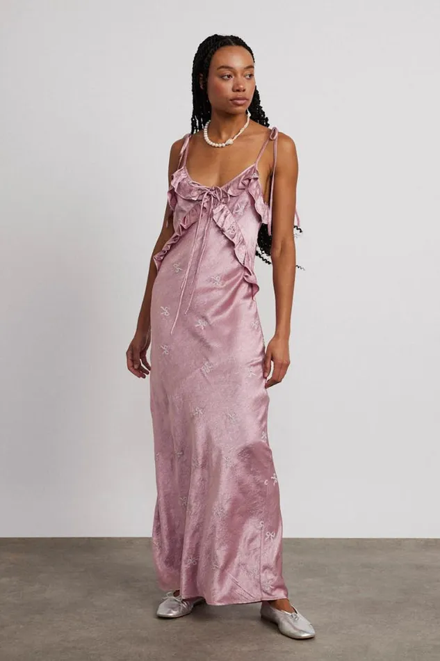 Women Damson Madder Dresses Kiki Embroidered Dress 8211 Pink Bow
