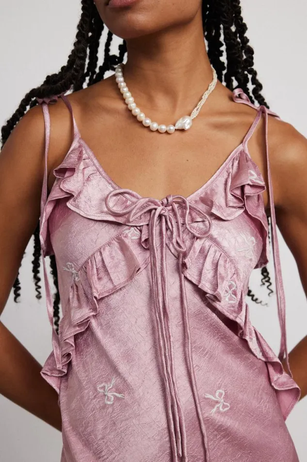 Women Damson Madder Dresses Kiki Embroidered Dress 8211 Pink Bow