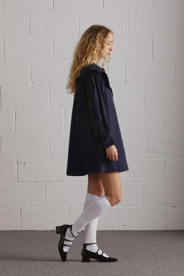 Women Damson Madder Dresses Mimi Mini Dress 8211 Navy Broderie