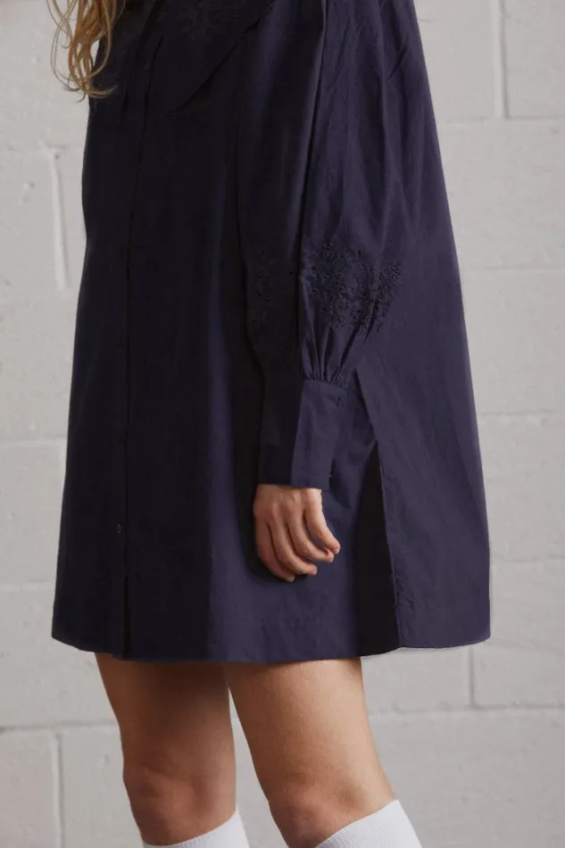 Women Damson Madder Dresses Mimi Mini Dress 8211 Navy Broderie