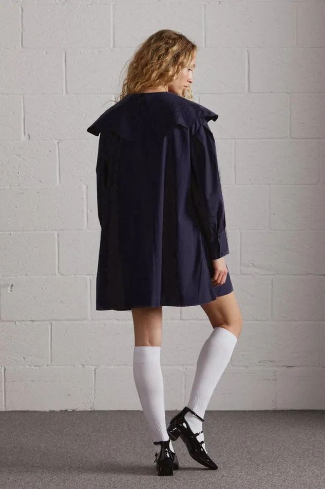 Women Damson Madder Dresses Mimi Mini Dress 8211 Navy Broderie