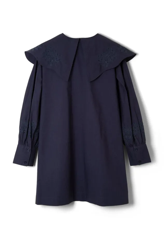 Women Damson Madder Dresses Mimi Mini Dress 8211 Navy Broderie