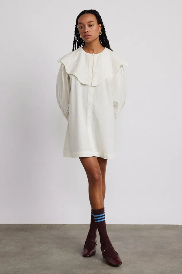 Women Damson Madder Dresses Mimi Mini Dress 8211 Off White Broderie