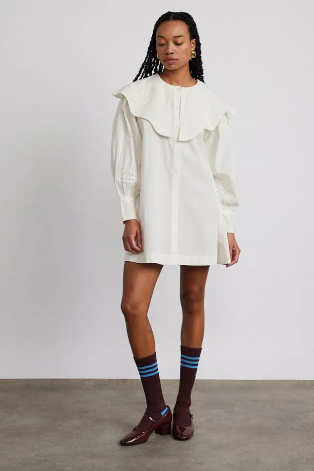 Women Damson Madder Dresses Mimi Mini Dress 8211 Off White Broderie