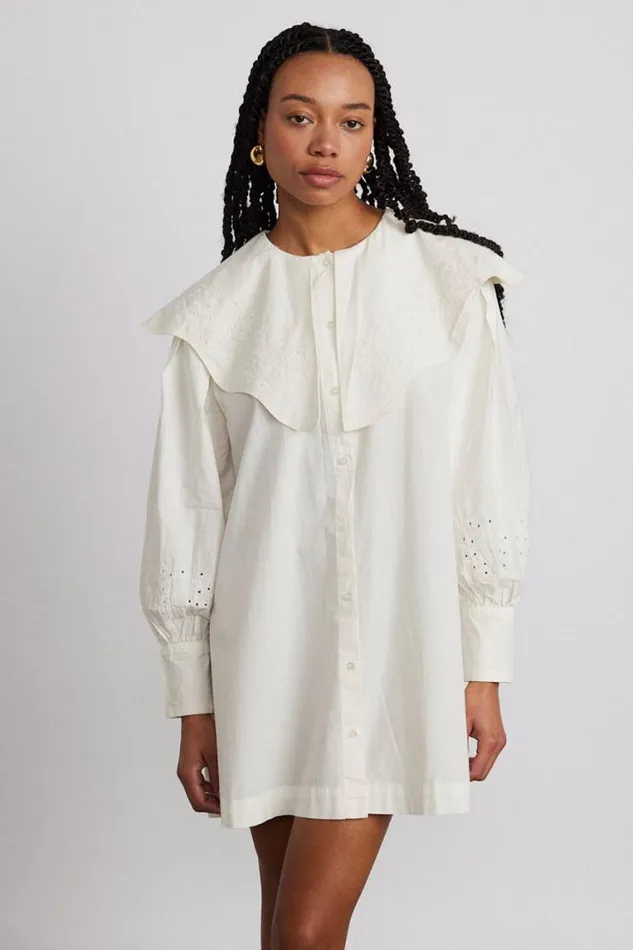 Women Damson Madder Dresses Mimi Mini Dress 8211 Off White Broderie