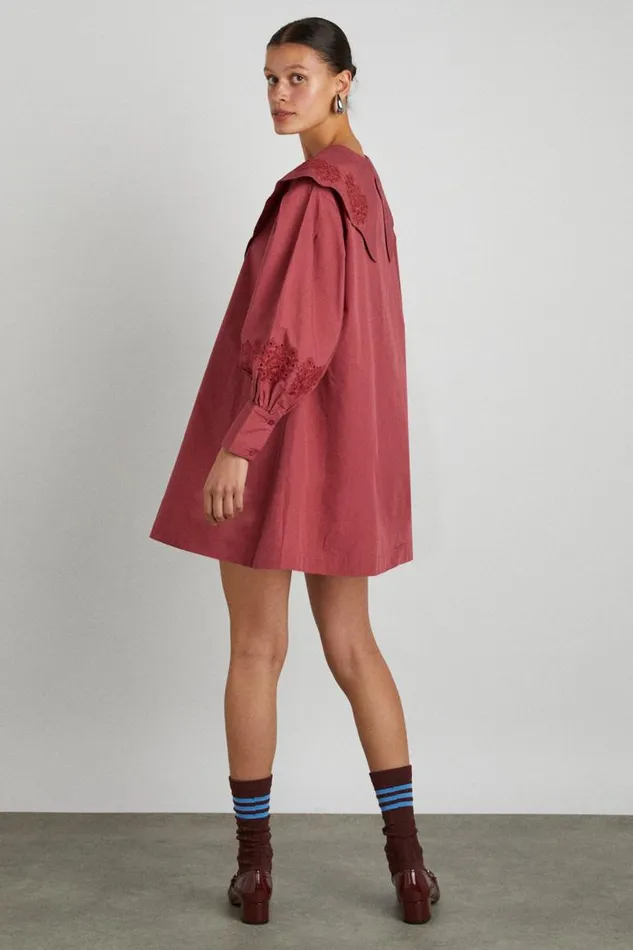 Women Damson Madder Dresses Mimi Mini Dress 8211 Plum Broderie