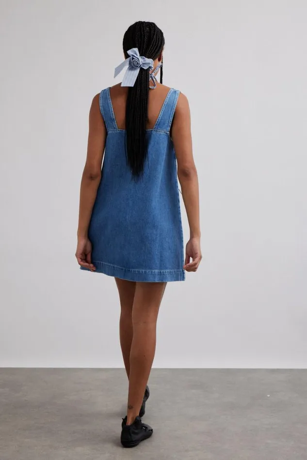 Women Damson Madder Dresses Nancy Mini Dress 8211 Organic Denim