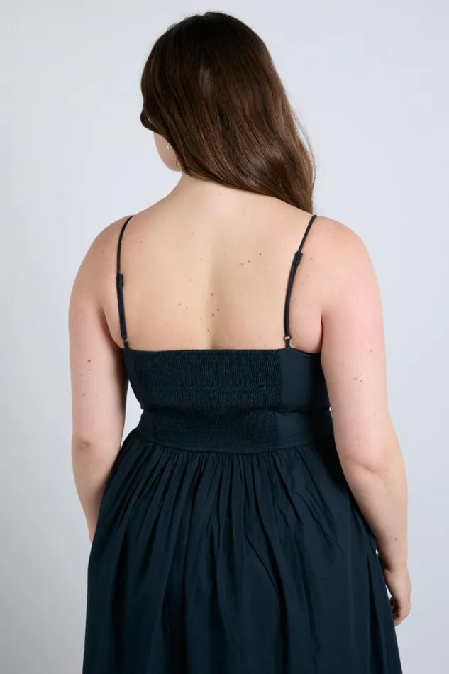 Women Damson Madder Dresses Penelope Apron Dress 8211 Navy