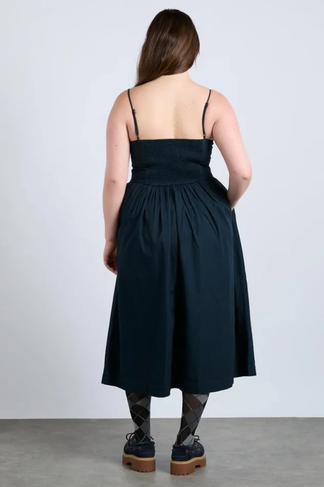 Women Damson Madder Dresses Penelope Apron Dress 8211 Navy