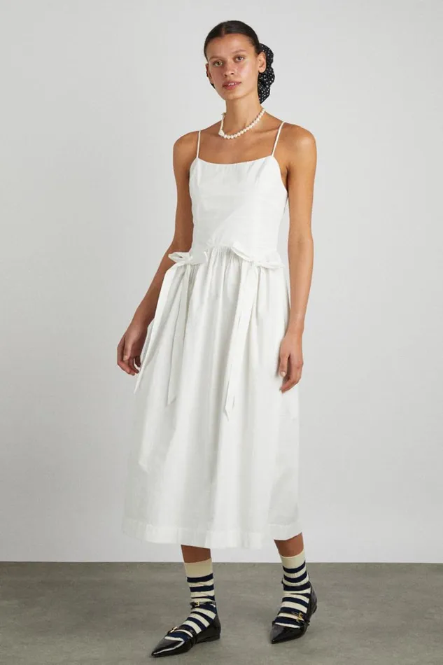 Women Damson Madder Dresses Penelope Apron Dress 8211 White