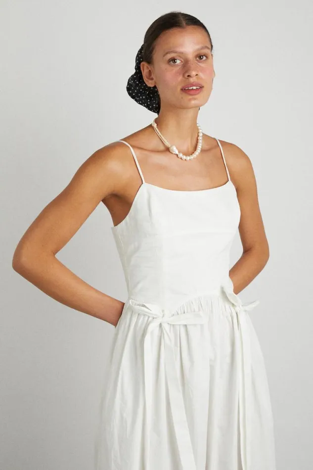 Women Damson Madder Dresses Penelope Apron Dress 8211 White