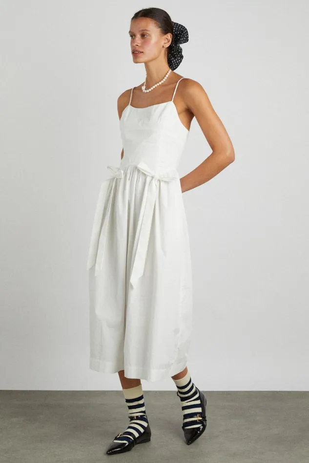 Women Damson Madder Dresses Penelope Apron Dress 8211 White