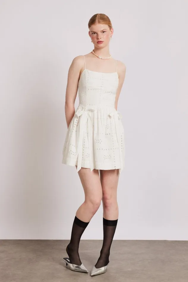 Women Damson Madder Dresses Penelope Mini 8211 White Broderie