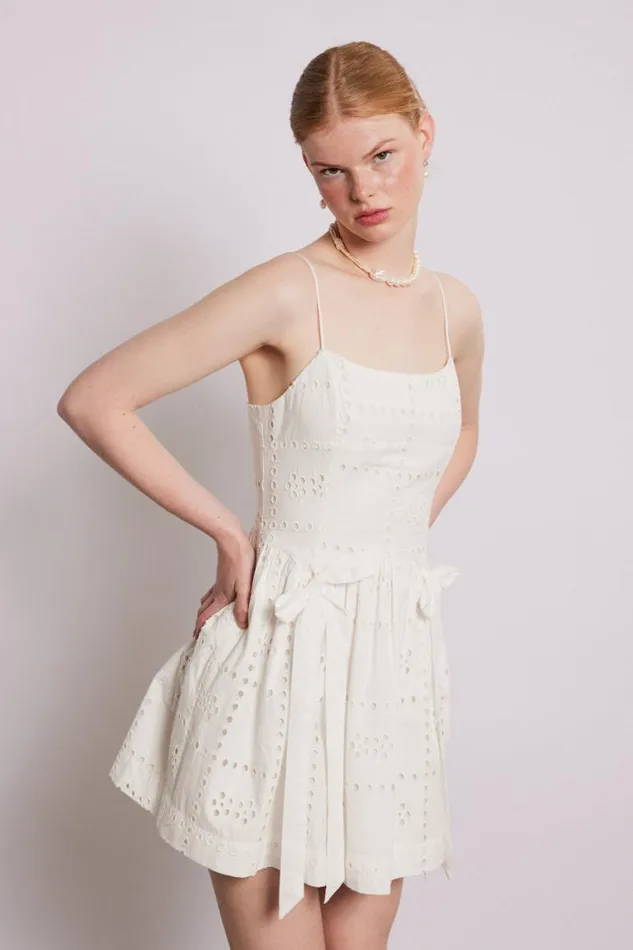 Women Damson Madder Dresses Penelope Mini 8211 White Broderie