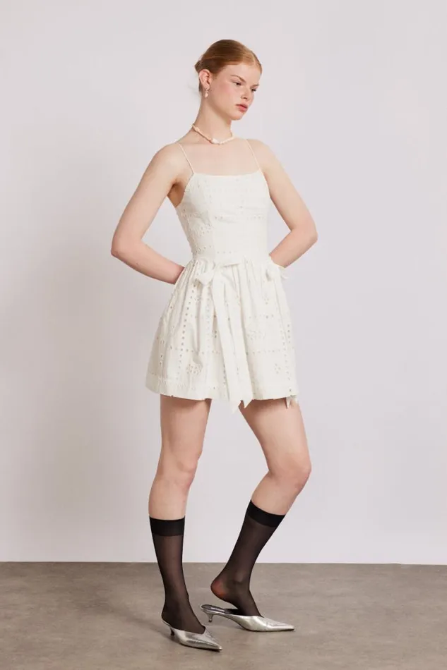 Women Damson Madder Dresses Penelope Mini 8211 White Broderie