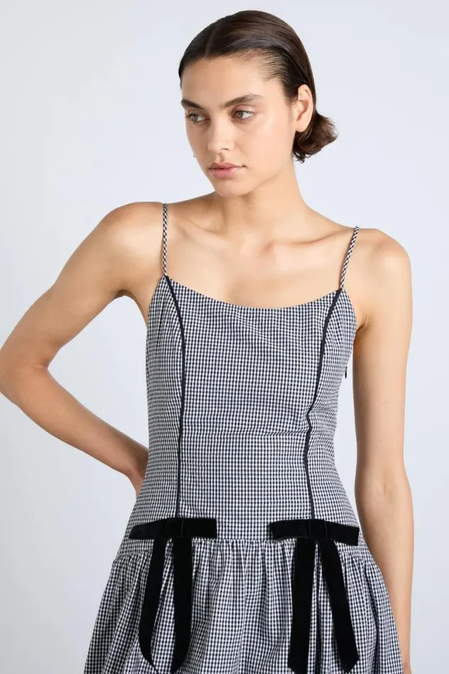 Women Damson Madder Dresses Persephone Midi Dress 8211 Black Gingham