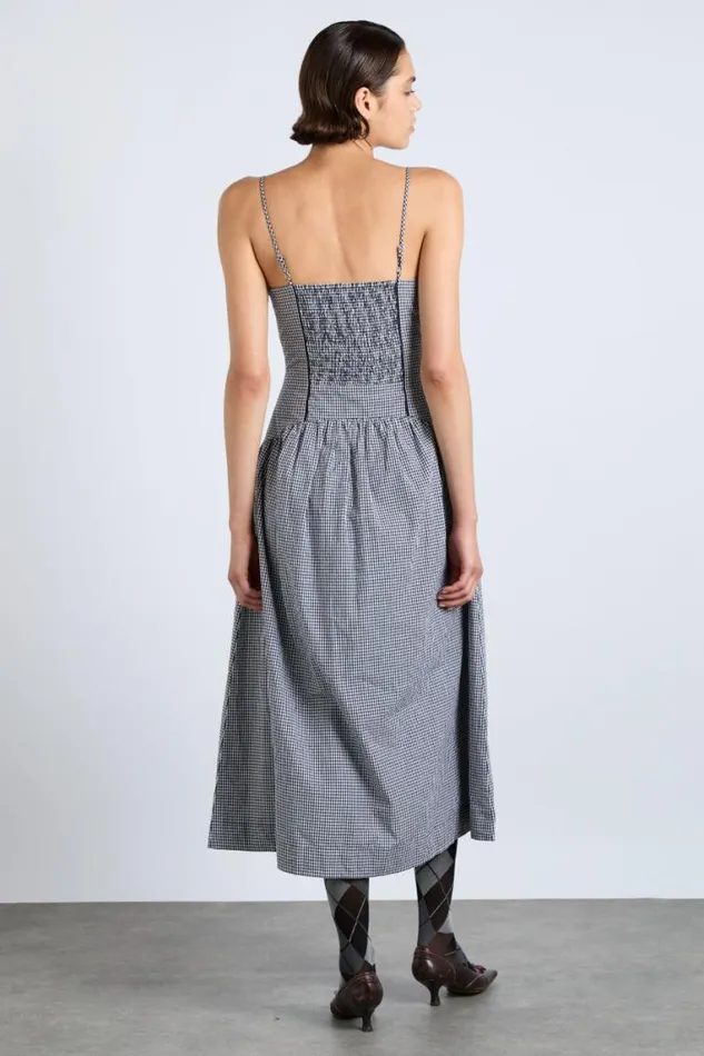 Women Damson Madder Dresses Persephone Midi Dress 8211 Black Gingham