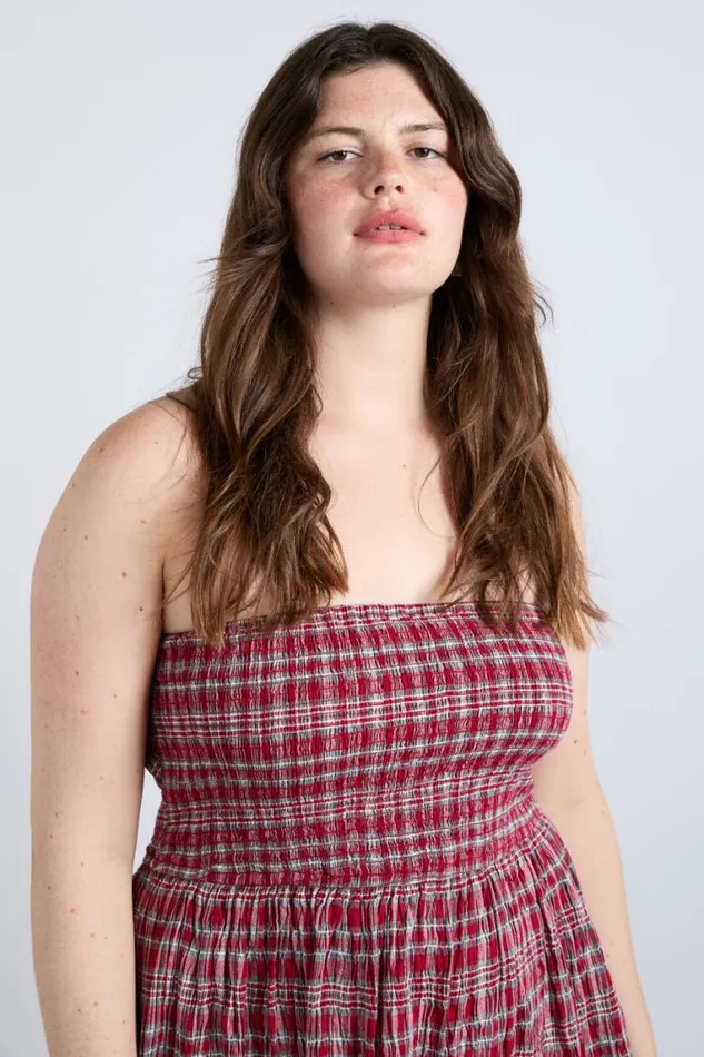 Women Damson Madder Dresses Pia Midi Dress 8211 Red Check
