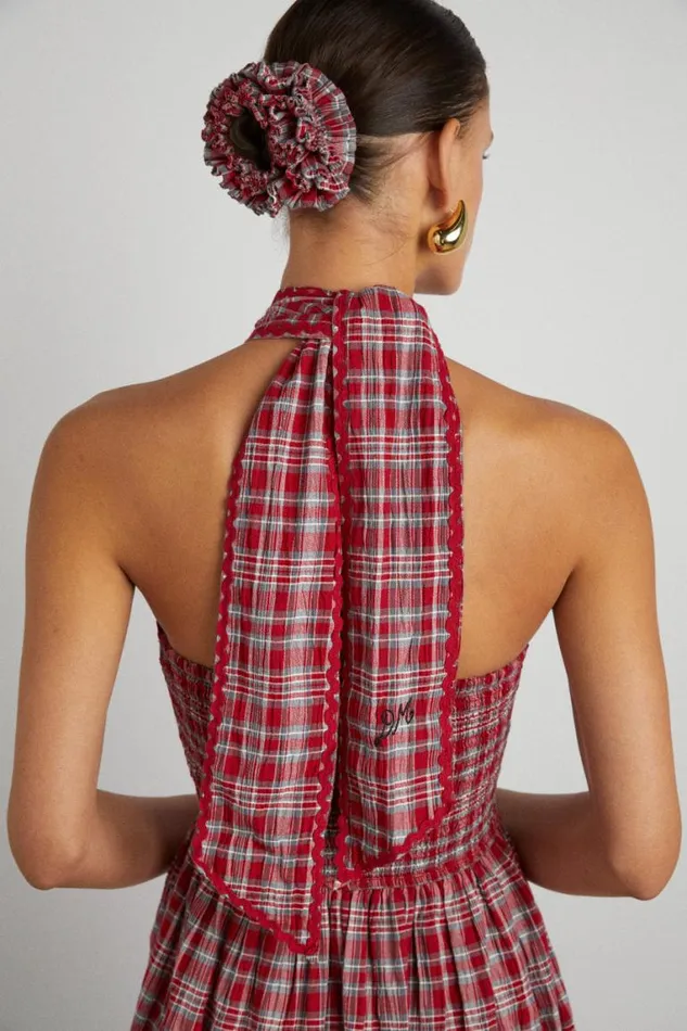 Women Damson Madder Dresses Pia Midi Dress 8211 Red Check