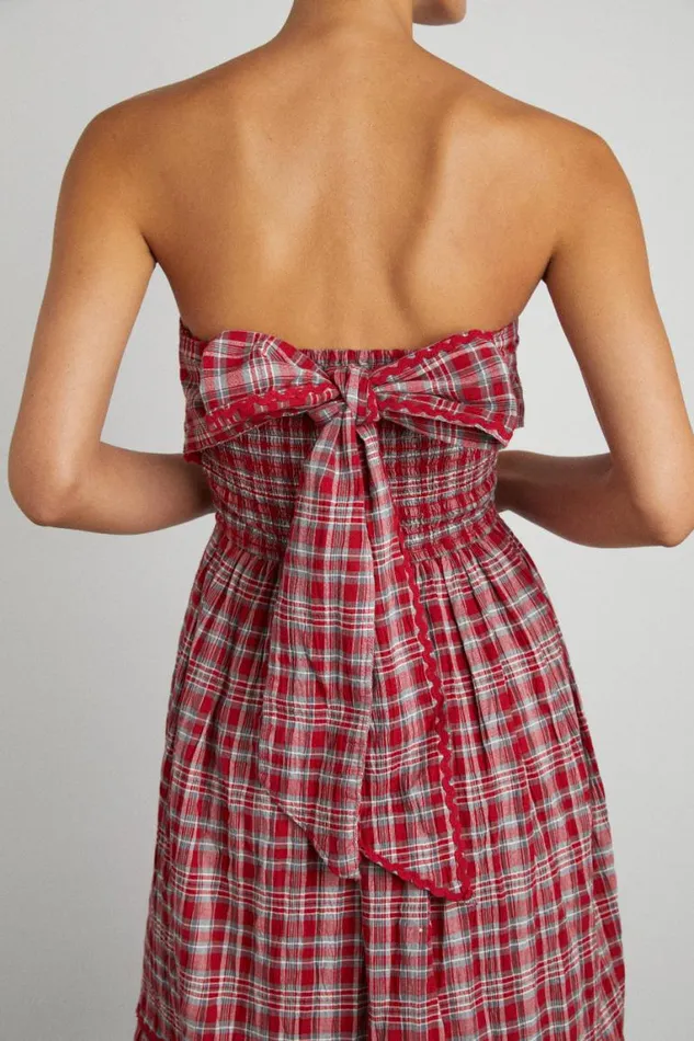 Women Damson Madder Dresses Pia Midi Dress 8211 Red Check