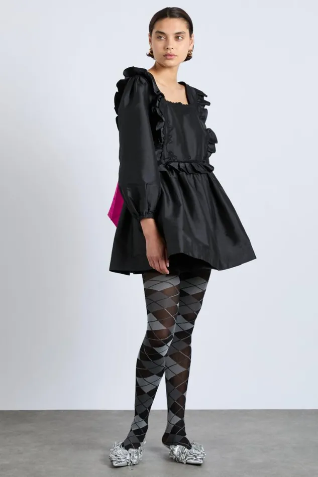 Women Damson Madder Dresses Piarra Mini Smock Dress 8211 Black With Pink Bows