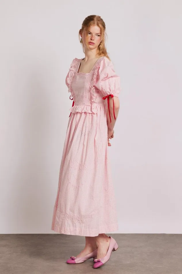 Women Damson Madder Dresses Rhea Dress 8211 Pink Gingham