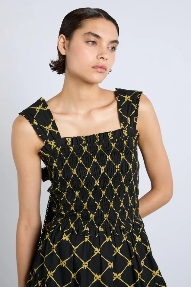 Women Damson Madder Dresses Tish Midi Dress 8211 Black Bow Print