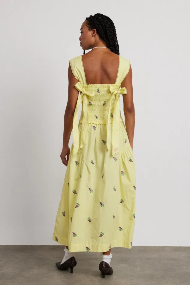 Women Damson Madder Dresses Tish Poplin Midi Dress 8211 Grape Embroidery
