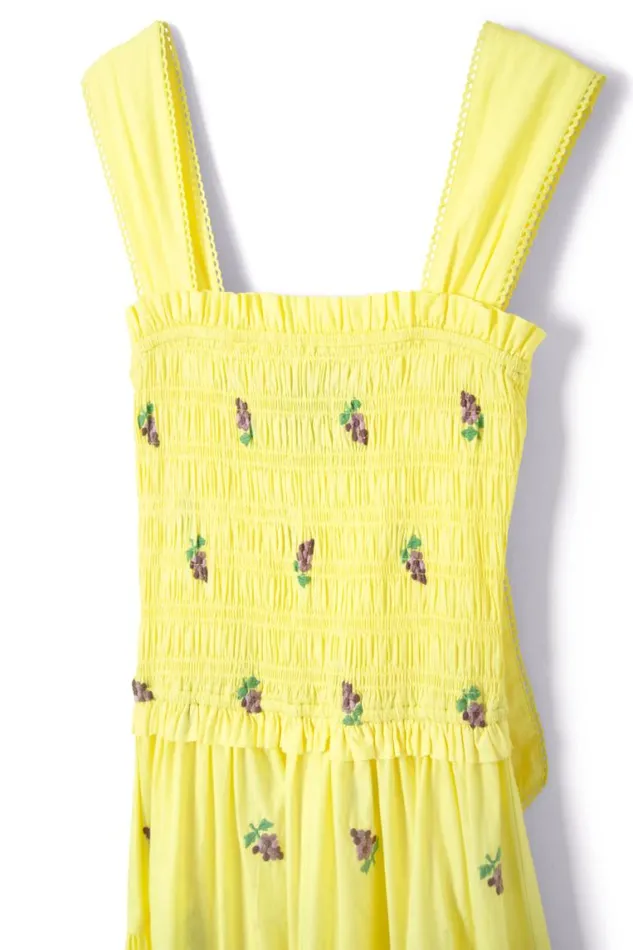 Women Damson Madder Dresses Tish Poplin Midi Dress 8211 Grape Embroidery