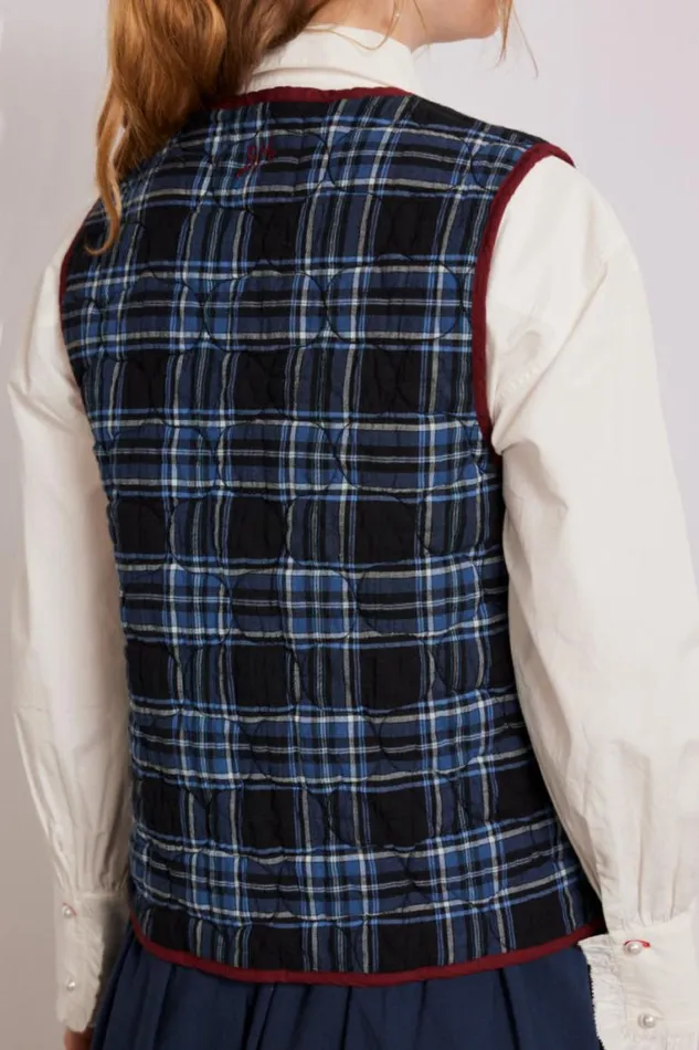 Women Damson Madder Gilets Alva Bow Gilet