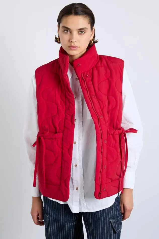 Women Damson Madder Gilets Celeste Gilet 8211 Chilli Red