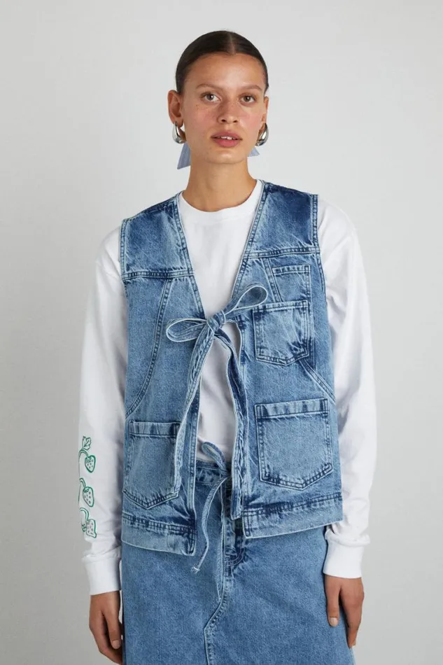 Women Damson Madder Gilets Dilly Gilet 8211 Denim