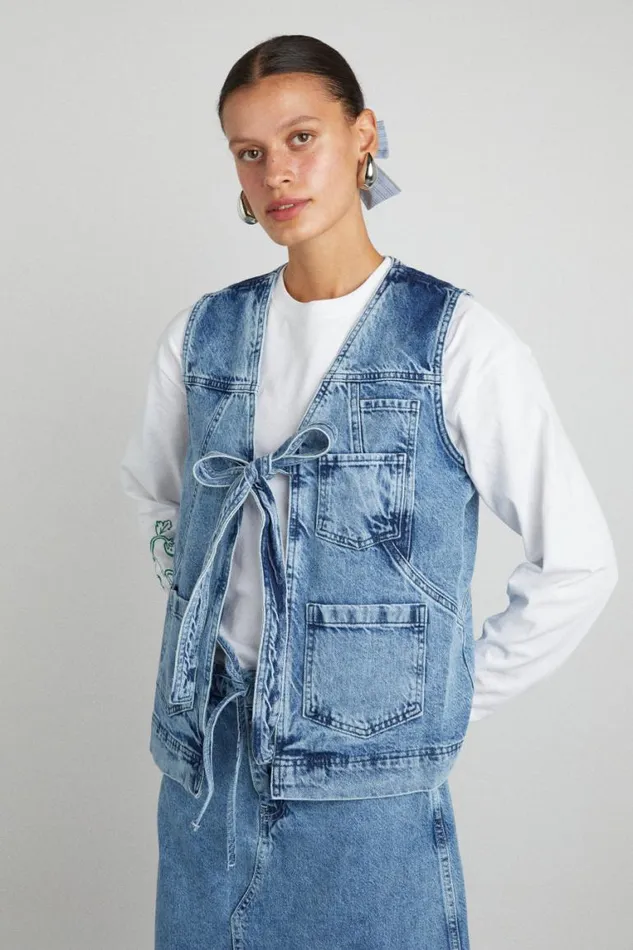 Women Damson Madder Gilets Dilly Gilet 8211 Denim