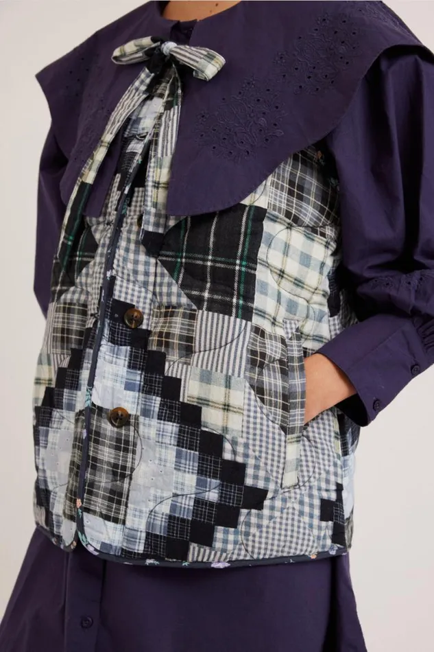 Women Damson Madder Gilets Maxxy Gilet Liner 8211 Quilt Patchwork