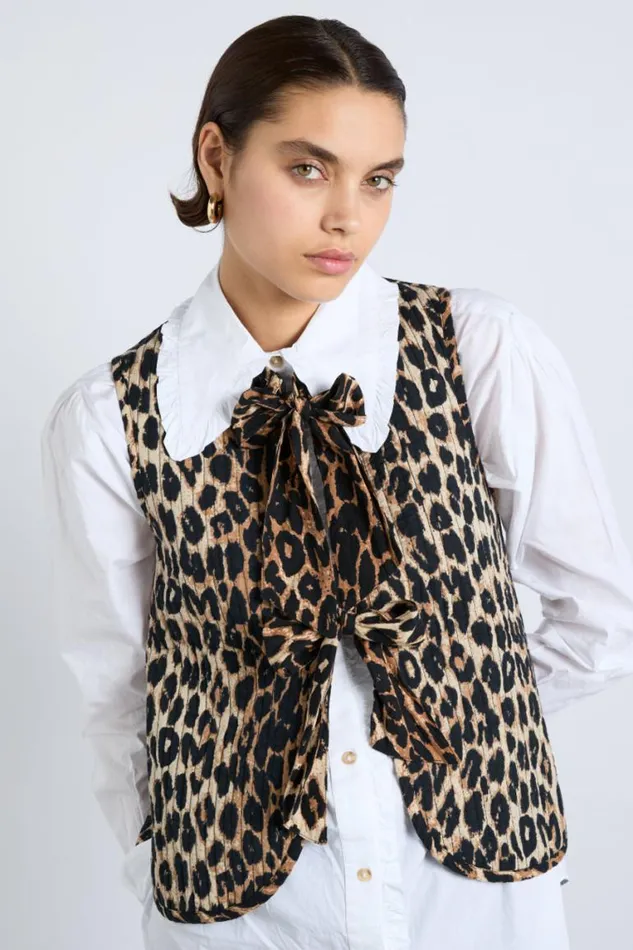 Women Damson Madder Gilets Tilly Gilet 8211 Leopard