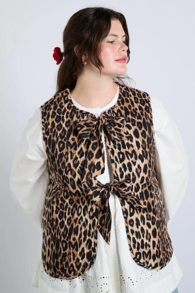 Women Damson Madder Gilets Tilly Gilet 8211 Leopard