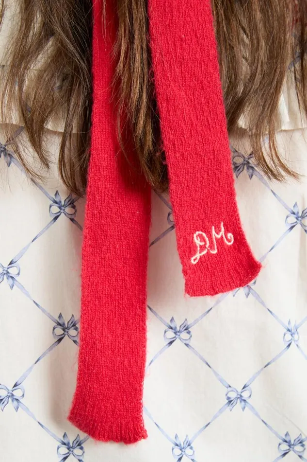 Women Damson Madder Hair Accessories Knitted Hair Bow